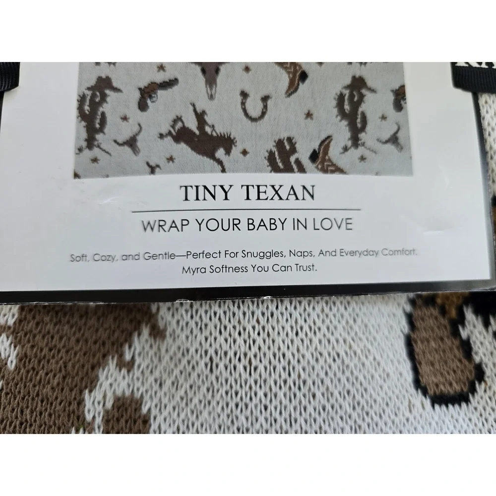 Myra Bag Galavero Tiny Texan Baby Blanket Wild West Pattern Cotton New With Tags